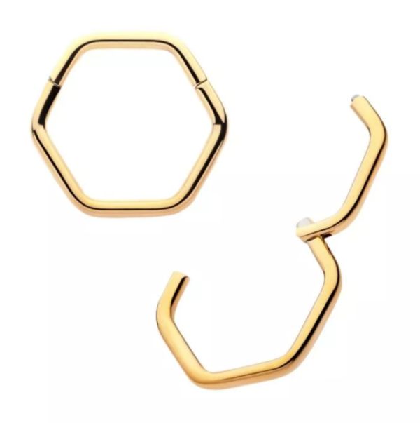 24K PVD-六角環 40en歐美耳飾,歐美耳環,14K耳環,不過敏耳環,歐美風格,14k純金,輕奢耳飾