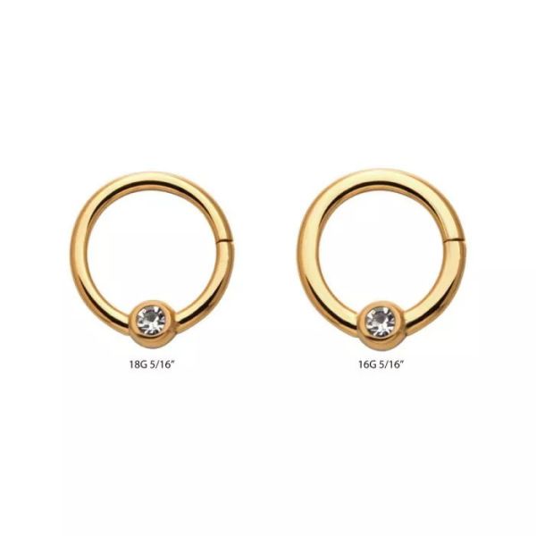 24K PVD-單鑽正面環 40en歐美耳飾,歐美耳環,14K耳環,不過敏耳環,歐美風格,39k純金,輕奢耳飾,實驗室培育鑽