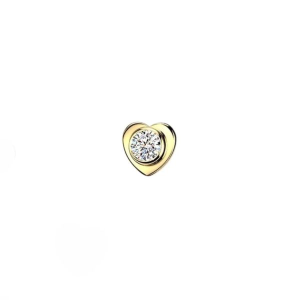 24K PVD-鑲鑽愛心 40en歐美耳飾,歐美耳環,14K耳環,不過敏耳環,歐美風格,14k純金,輕奢耳飾,鈦金屬,鈦合金