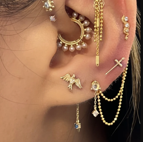 Junipurr-鑽之翼 40en歐美耳飾,歐美耳環,14K耳環,不過敏耳環,歐美風格,19k純金,輕奢耳飾,實驗室培育鑽