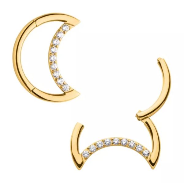24K PVD-鑽月之環 40en歐美耳飾,歐美耳環,14K耳環,不過敏耳環,歐美風格,14k純金,輕奢耳飾