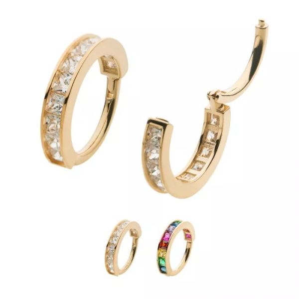 14K-驕傲方鑽圈圈 40en歐美耳飾,歐美耳環,14K耳環,不過敏耳環,歐美風格,14k純金,輕奢耳飾
