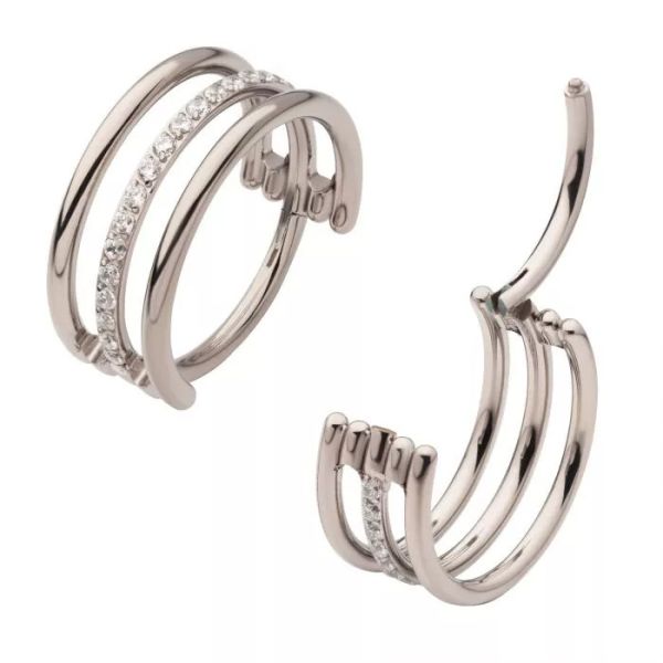 Ti-簍空三環 40en歐美耳飾,歐美耳環,14K耳環,不過敏耳環,歐美風格,14k純金,輕奢耳飾