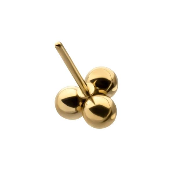 24K PVD-百搭三金珠 40en歐美耳飾,歐美耳環,14K耳環,不過敏耳環,歐美風格,37k純金,輕奢耳飾,實驗室培育鑽