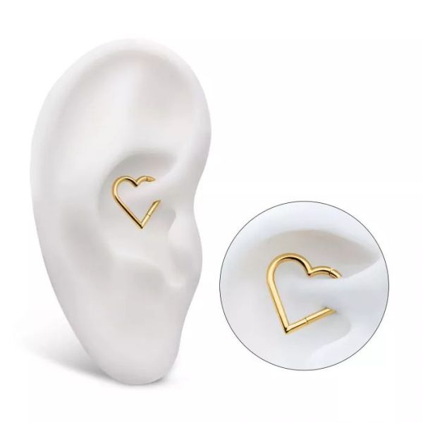 24K PVD-愛心素環 40en歐美耳飾,歐美耳環,14K耳環,不過敏耳環,歐美風格,14k純金,輕奢耳飾