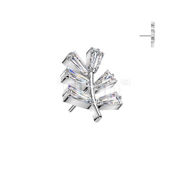 Ti-方鑽五葉 40en歐美耳飾,歐美耳環,14K耳環,不過敏耳環,歐美風格,14k純金,輕奢耳飾,鈦金屬,鈦合金