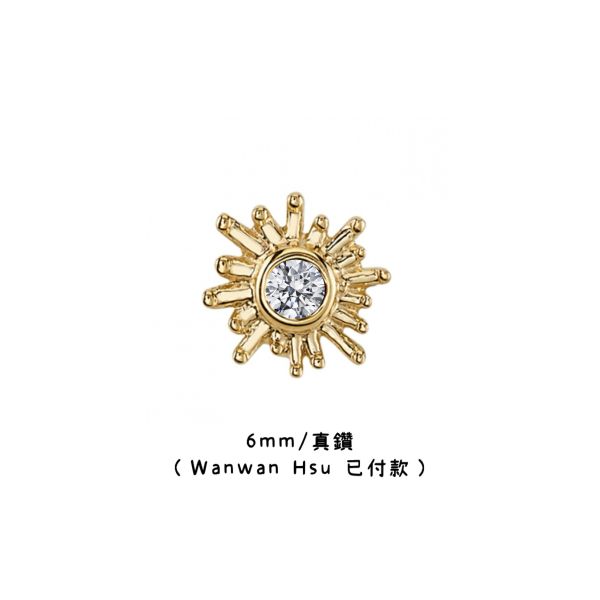 客訂BVLA - 鑲鑽太陽(大) 40en歐美耳飾,歐美耳環,14K耳環,不過敏耳環,歐美風格,14k純金,輕奢耳飾,鈦金屬,鈦合金