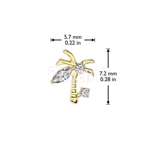 24K PVD-夏日椰子樹 40en歐美耳飾,歐美耳環,14K耳環,不過敏耳環,歐美風格,14k純金,輕奢耳飾,鈦金屬,鈦合金