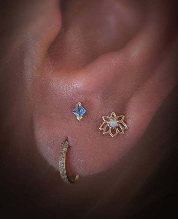 耳垂/耳窩/外海螺 40en歐美耳飾,歐美耳環,14K耳環,不過敏耳環,歐美風格,14k純金,輕奢耳飾,實驗室培育鑽