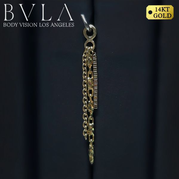 BVLA - 三鏈層次掛墜 40en歐美耳飾,歐美耳環,14K耳環,不過敏耳環,歐美風格,14k純金,輕奢耳飾,鈦金屬,鈦合金