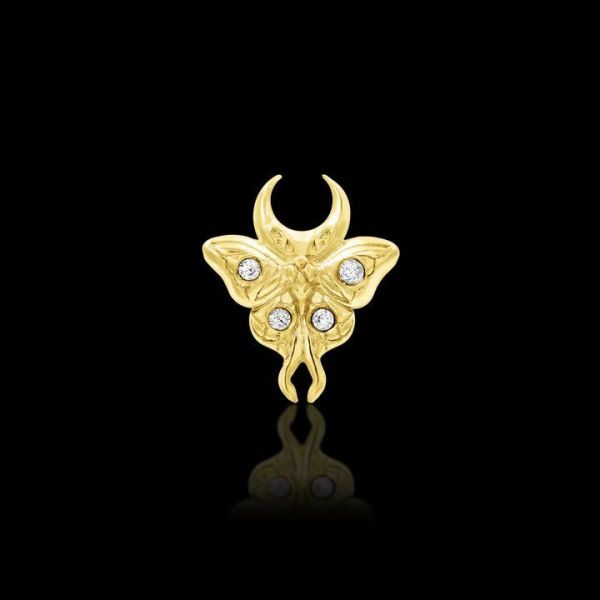 Junipurr-鑽之蛾 40en歐美耳飾,歐美耳環,14K耳環,不過敏耳環,歐美風格,19k純金,輕奢耳飾,實驗室培育鑽