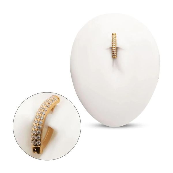 24K PVD-滿鑽弧面肚環 40en歐美耳飾,歐美耳環,14K耳環,不過敏耳環,歐美風格,14k純金,輕奢耳飾,鈦金屬,鈦合金