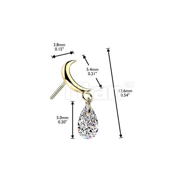 24K PVD-月之淚滴 40en歐美耳飾,歐美耳環,14K耳環,不過敏耳環,歐美風格,14k純金,輕奢耳飾,鈦金屬,鈦合金