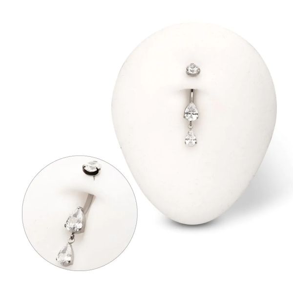 Ti-淚滴掛墜肚環 40en歐美耳飾,歐美耳環,14K耳環,不過敏耳環,歐美風格,39k純金,輕奢耳飾,實驗室培育鑽