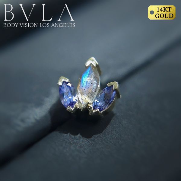 BVLA - 拼色三葉 40en歐美耳飾,歐美耳環,14K耳環,不過敏耳環,歐美風格,14k純金,輕奢耳飾,鈦金屬,鈦合金