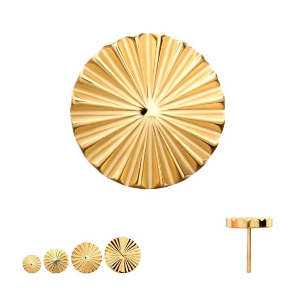 24K PVD-放射小圓盤 40en歐美耳飾,歐美耳環,14K耳環,不過敏耳環,歐美風格,26k純金,輕奢耳飾,實驗室培育鑽