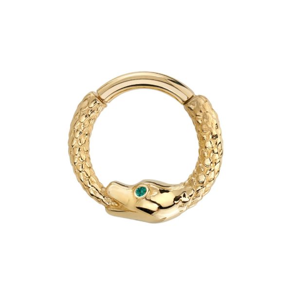 BVLA - 鑲鑽雙面蛇環 40en歐美耳飾,歐美耳環,14K耳環,不過敏耳環,歐美風格,14k純金,輕奢耳飾,鈦金屬,鈦合金