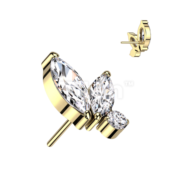 24K PVD-交錯淚滴 40en歐美耳飾,歐美耳環,14K耳環,不過敏耳環,歐美風格,14k純金,輕奢耳飾,鈦金屬,鈦合金