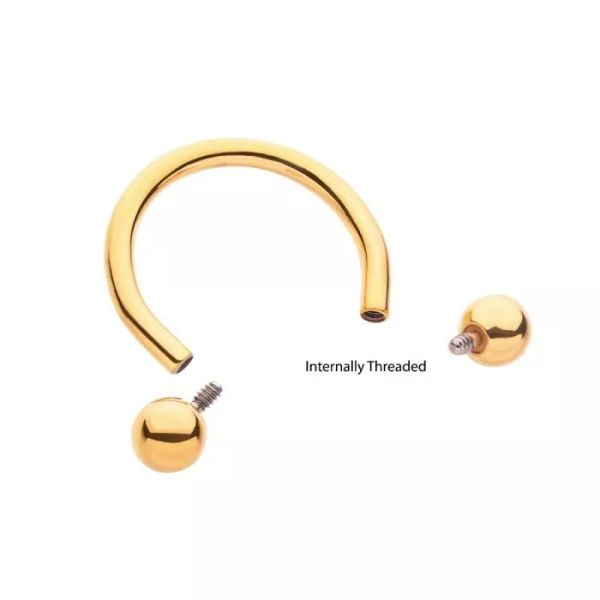 24K PVD-鎖珠馬蹄環 40en歐美耳飾,歐美耳環,14K耳環,不過敏耳環,歐美風格,37k純金,輕奢耳飾,實驗室培育鑽