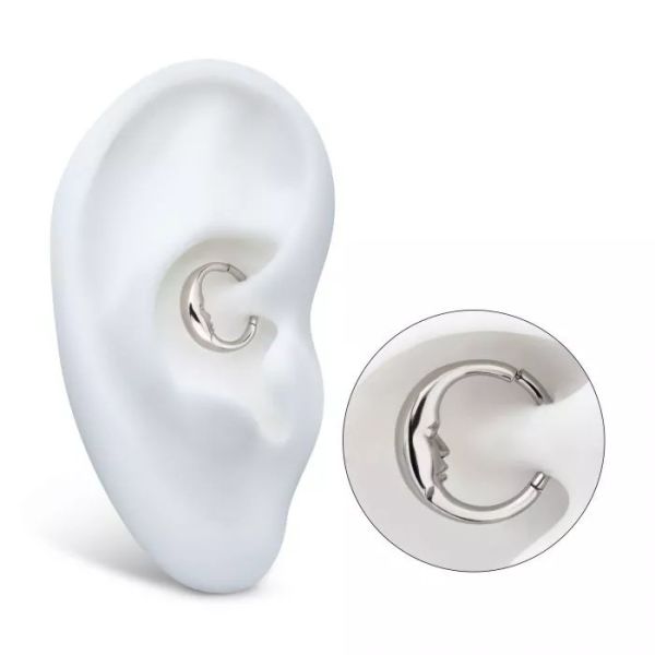 Ti-立體新月圈圈 40en歐美耳飾,歐美耳環,14K耳環,不過敏耳環,歐美風格,14k純金,輕奢耳飾