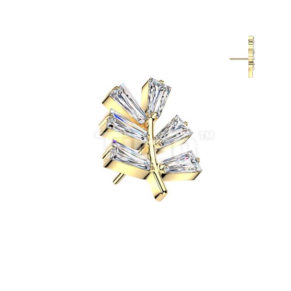 24K PVD-方鑽五葉 40en歐美耳飾,歐美耳環,14K耳環,不過敏耳環,歐美風格,14k純金,輕奢耳飾,鈦金屬,鈦合金