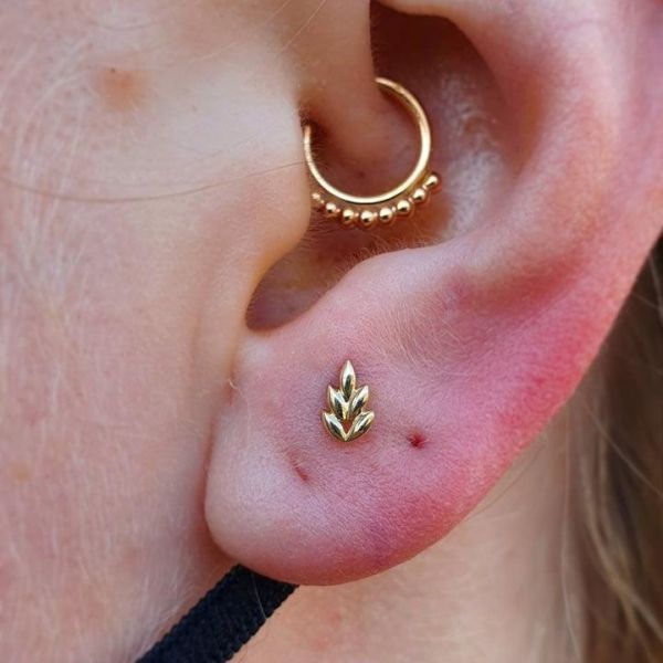 Junipurr-圓潤五葉 40en歐美耳飾,歐美耳環,14K耳環,不過敏耳環,歐美風格,19k純金,輕奢耳飾,實驗室培育鑽
