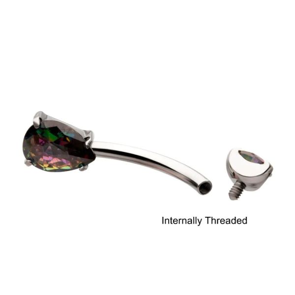 Ti-四爪水滴鑽肚環 40en歐美耳飾,歐美耳環,14K耳環,不過敏耳環,歐美風格,39k純金,輕奢耳飾,實驗室培育鑽
