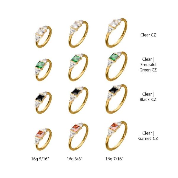 24K PVD-綠方鑽耳窩環 40en歐美耳飾,歐美耳環,14K耳環,不過敏耳環,歐美風格,14k純金,輕奢耳飾,鈦金屬,鈦合金