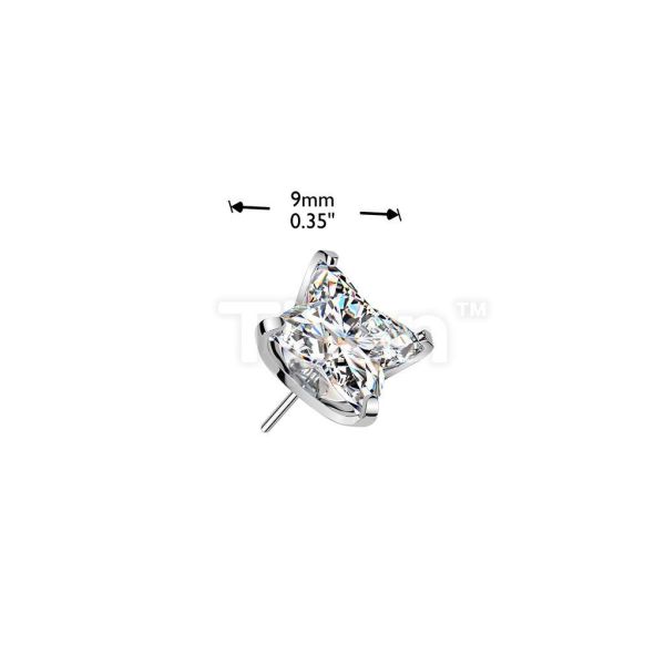 24K PVD-方鑽四瓣花 40en歐美耳飾,歐美耳環,14K耳環,不過敏耳環,歐美風格,14k純金,輕奢耳飾,鈦金屬,鈦合金