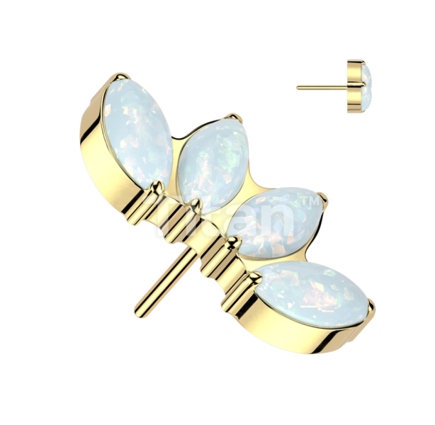 24K PVD-四梨蛋白石 40en歐美耳飾,歐美耳環,14K耳環,不過敏耳環,歐美風格,14k純金,輕奢耳飾,鈦金屬,鈦合金