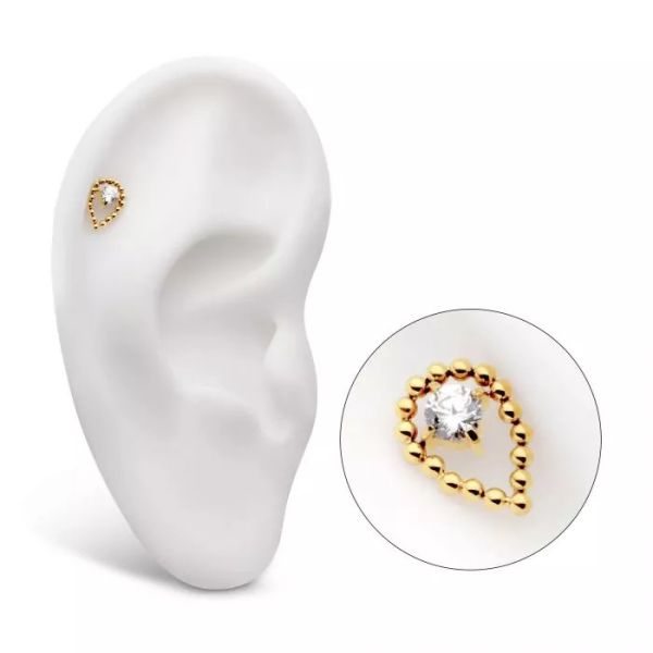 24K PVD- 水滴之鑽 40en歐美耳飾,歐美耳環,14K耳環,不過敏耳環,歐美風格,14k純金,輕奢耳飾,實驗室培育鑽