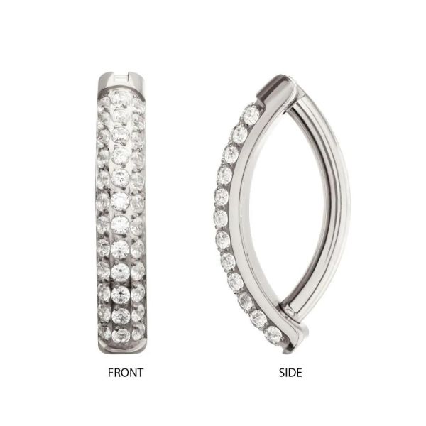 Ti-滿鑽弧面肚環 40en歐美耳飾,歐美耳環,14K耳環,不過敏耳環,歐美風格,14k純金,輕奢耳飾,鈦金屬,鈦合金