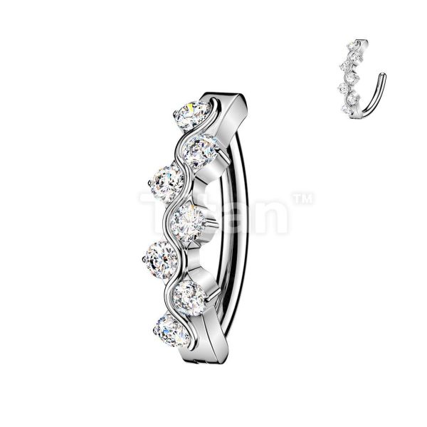 Ti-弧面交錯鑽肚環 40en歐美耳飾,歐美耳環,14K耳環,不過敏耳環,歐美風格,14k純金,輕奢耳飾,鈦金屬,鈦合金