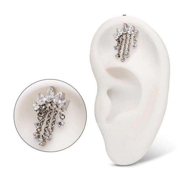 Ti-直立式華麗隱藏環 40en歐美耳飾,歐美耳環,14K耳環,不過敏耳環,歐美風格,14k純金,輕奢耳飾,鈦金屬,鈦合金