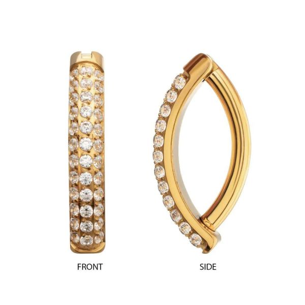 24K PVD-滿鑽弧面肚環 40en歐美耳飾,歐美耳環,14K耳環,不過敏耳環,歐美風格,14k純金,輕奢耳飾,鈦金屬,鈦合金