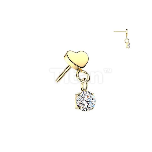 24K PVD-心之圓鑽 40en歐美耳飾,歐美耳環,14K耳環,不過敏耳環,歐美風格,14k純金,輕奢耳飾,鈦金屬,鈦合金