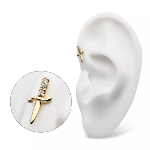 LGD-鑽之匕首 40en歐美耳飾,歐美耳環,14K耳環,不過敏耳環,歐美風格,14k純金,輕奢耳飾