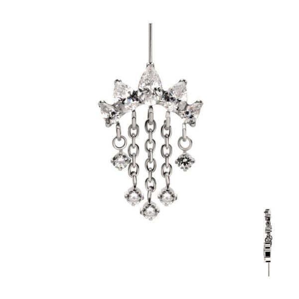 Ti-直立式華麗隱藏環 40en歐美耳飾,歐美耳環,14K耳環,不過敏耳環,歐美風格,14k純金,輕奢耳飾,鈦金屬,鈦合金