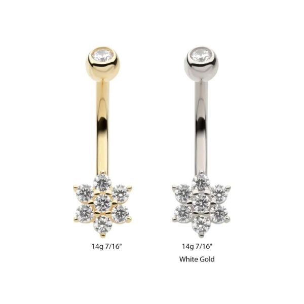 14K-滿鑽花CZ肚環 40en歐美耳飾,歐美耳環,14K耳環,不過敏耳環,歐美風格,39k純金,輕奢耳飾,實驗室培育鑽
