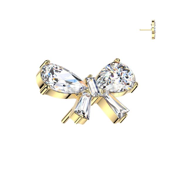 24K PVD-滿鑽蝴蝶結 40en歐美耳飾,歐美耳環,14K耳環,不過敏耳環,歐美風格,14k純金,輕奢耳飾,鈦金屬,鈦合金
