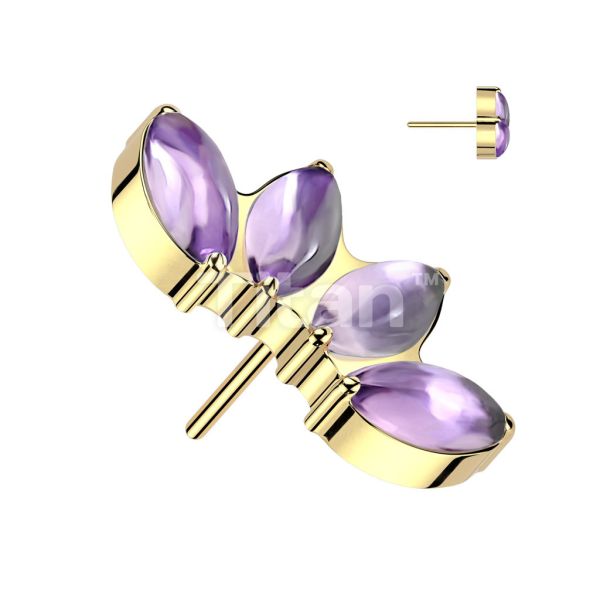 24K PVD-四梨紫水晶 40en歐美耳飾,歐美耳環,14K耳環,不過敏耳環,歐美風格,14k純金,輕奢耳飾,鈦金屬,鈦合金