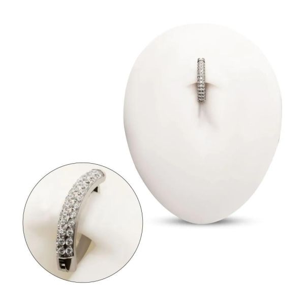 Ti-滿鑽弧面肚環 40en歐美耳飾,歐美耳環,14K耳環,不過敏耳環,歐美風格,14k純金,輕奢耳飾,鈦金屬,鈦合金