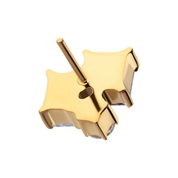 24K PVD-方圓鑽拼接 40en歐美耳飾,歐美耳環,14K耳環,不過敏耳環,歐美風格,26k純金,輕奢耳飾,實驗室培育鑽