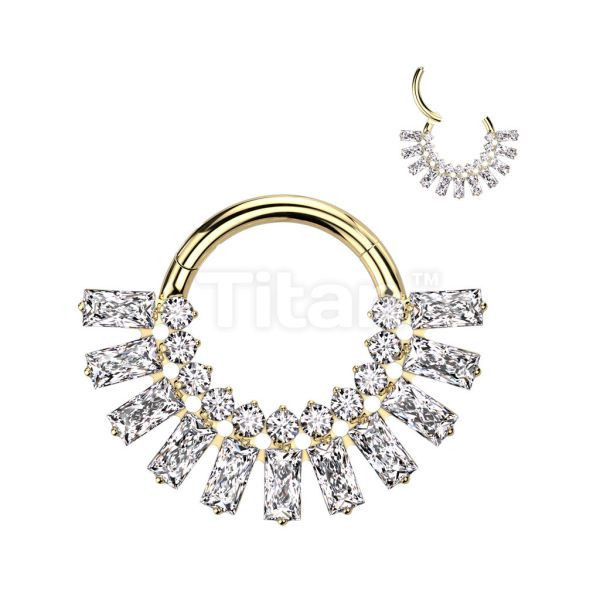 24K PVD-法式方鑽環 40en歐美耳飾,歐美耳環,14K耳環,不過敏耳環,歐美風格,14k純金,輕奢耳飾,鈦金屬,鈦合金