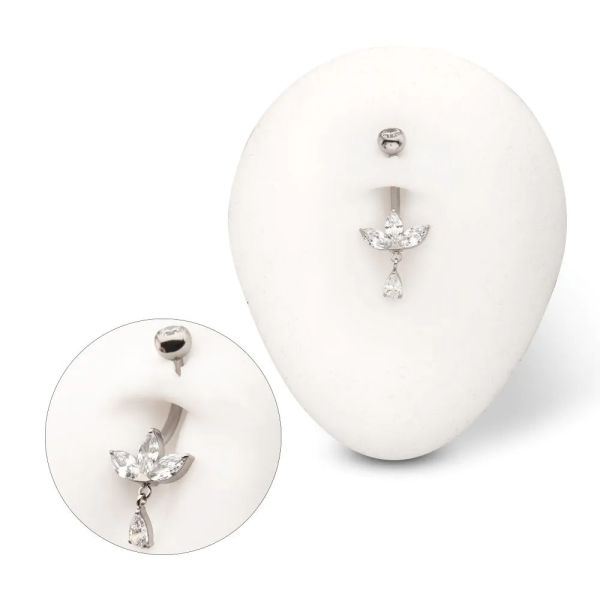 Ti-三葉掛墜肚環 40en歐美耳飾,歐美耳環,14K耳環,不過敏耳環,歐美風格,39k純金,輕奢耳飾,實驗室培育鑽