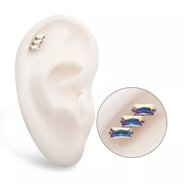 Ti-三傾斜方鑽 40en歐美耳飾,歐美耳環,14K耳環,不過敏耳環,歐美風格,48k純金,輕奢耳飾,實驗室培育鑽