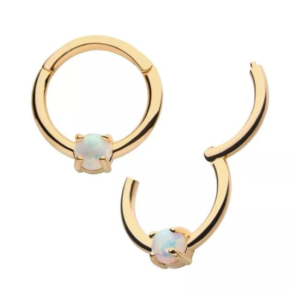 14K-蛋白石側環 40en歐美耳飾,歐美耳環,14K耳環,不過敏耳環,歐美風格,14k純金,輕奢耳飾