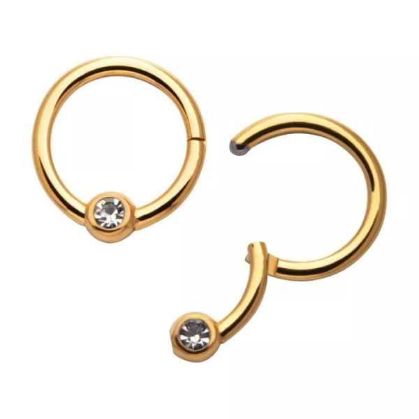 24K PVD-單鑽正面環 40en歐美耳飾,歐美耳環,14K耳環,不過敏耳環,歐美風格,39k純金,輕奢耳飾,實驗室培育鑽