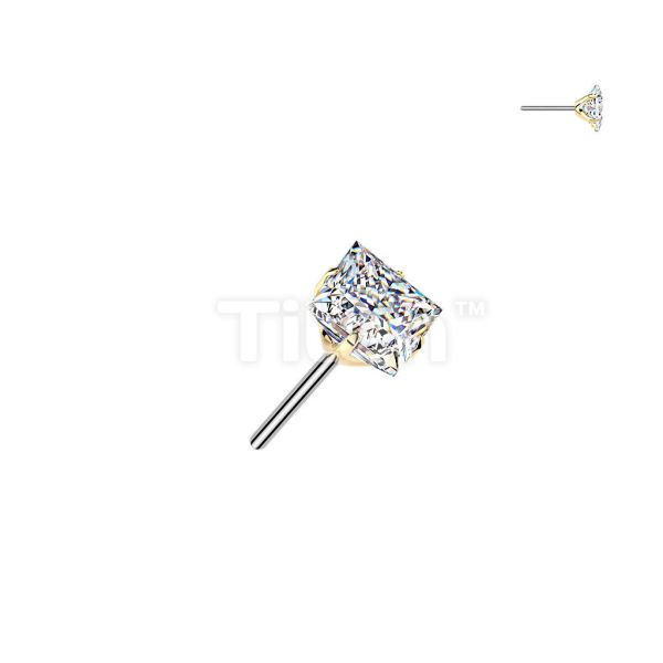 24K PVD-閃耀方鑽 40en歐美耳飾,歐美耳環,14K耳環,不過敏耳環,歐美風格,14k純金,輕奢耳飾,鈦金屬,鈦合金