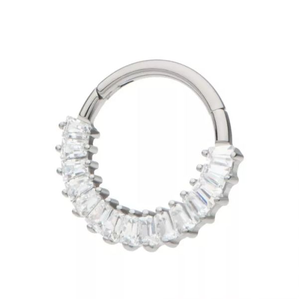 Ti-方鑽側面環 40en歐美耳飾,歐美耳環,14K耳環,不過敏耳環,歐美風格,43k純金,輕奢耳飾,實驗室培育鑽